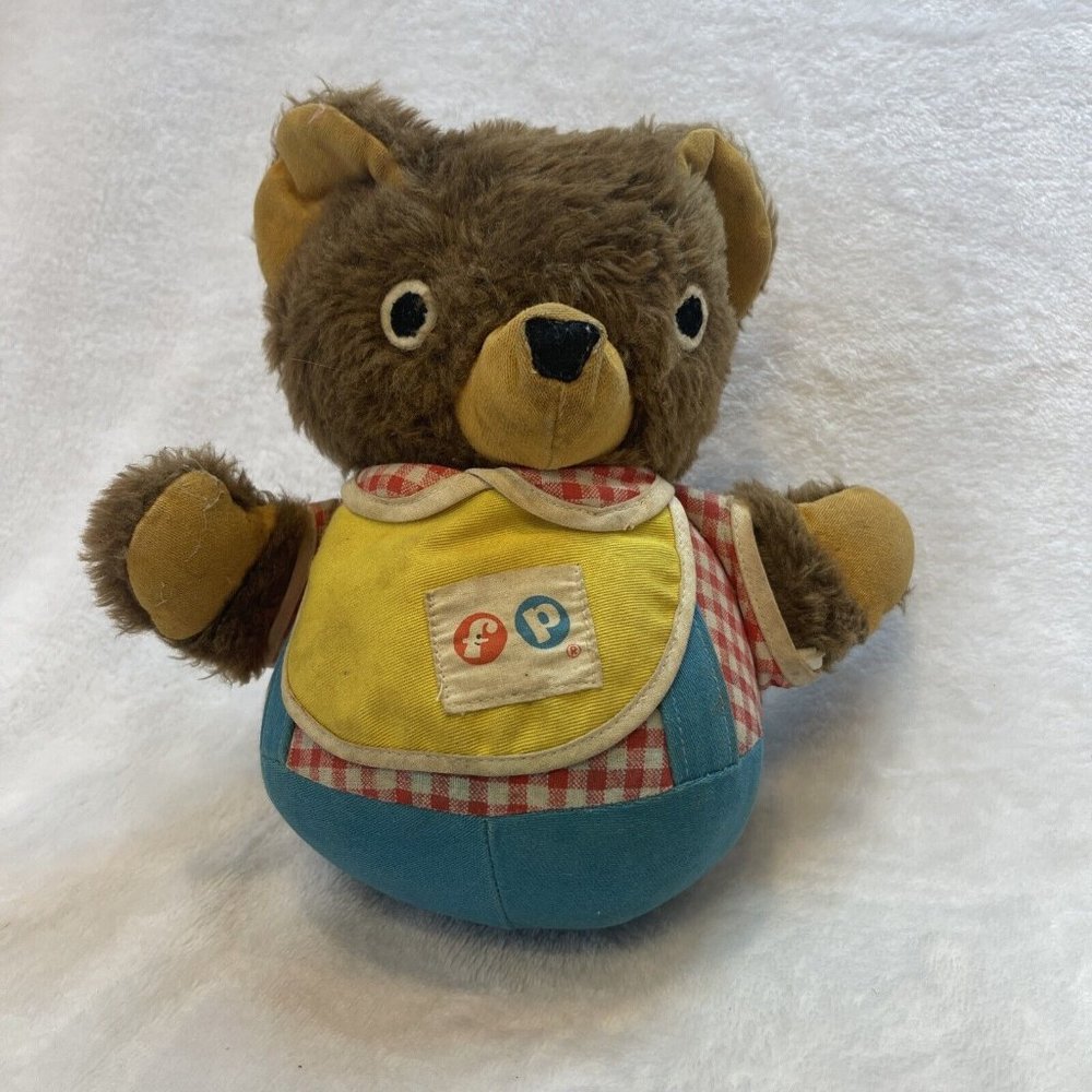 Fisher‎ Price Chubby Cub Bear 719 Roly Poly Chime Bell Works, Vintage